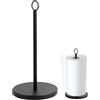 QWORK® Portarotolo da Cucina, Porta Scottex in Acciaio Inossidabile Nero, Porta Rotolo con Base Appesantita