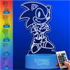 Get Trend SONIC THE HEDGEHOG LED Luce Notturna, Lampada da Comodino con Luminosità Regolabile, USB Alimentato a Batteria, 16 Colori e 4 Modalità (Multi Sonic)