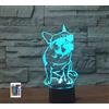 SUPERRUIDALONG Bulldog francese 3D telecomando 16 colori luci notturne illusione LED lampada da tavolo comodino camera da letto scrivania decorazione regalo di compleanno giocattolo per bambini