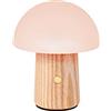 Gingko Lampada a fungo Alice RGB a 7 colori che cambiano, batteria a lunga durata, ricarica USB-C, 3 modalità di illuminazione, legno certificato FSC con vetro smerigliato, controllo tattile (mini