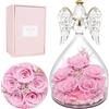 Miofula Rosa Stabilizzata Angelo Festa della Mamma Idee Regalo Mamma Nonna,Rose Stabilizzate Regalo Donna Compleanno,Rosa Eterna Regali Anniversario per Lei,Fiori Stabilizzati Regali Festa della Mamma