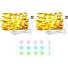 MUXIJIA 2 pezzi Luci LED a Stringa, 30LED 3M/9.84Ft Luci a Stringa USB per Esterno/Interno Impermeabili, adatte per camera da letto, cortile, matrimonio, Natale, fai da te, ecc. (bianco caldo)