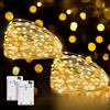 Ollny Stringa Luci LED, 2Pezzi 5m 50 LED, Luci Fatate Filo di Rame Esterno Impermeabile, Catena Luminosa LED Bianco Caldo per Decorazioni Interne ed Esterne, Natale, Matrimonio, Festa