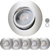 Scandinavian home Lysea Scandinavian home Set di 6 faretti da incasso a LED 230V orientabili 68mm - 75mm I Bagno I bianco caldo CRI 90 4,3W 350lm 3000K 68mm I Design in acciaio inossidabile