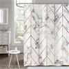 Hnmdmyi Tenda da doccia Marmo Ottico 180x180, Hnmdmyi Grigio e Bianco Tende da doccia Oro Linea Geometrica Astratta Arte Moderna di Lusso Tenda da bagno Impermeabile Poliestere Tessuto Lavabile Tenda da bagno