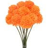 M METERXITY 12-Pz Fiori a Sfera Crisantemo Artificiale, 11 Bouquet Ortensie Finte In Seta Real Touch Fiori Finti per Casa/Matrimonio/Natale/Party/Giardino Ufficio [Arancione]
