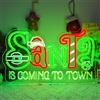Horseneon Insegna natalizia al neon Santa Is Coming To Town Neon Sign Merry Christmas Insegna LED Santa Town Luce al neon con scritta murale Decorazioni per regali di Natale festa di Natale Party di