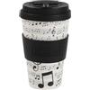IDRINK®- Tazza in RPET per Caffé con Tappo in Silicone Apribile, Facile da Portare 435 ml, Mug Takeaway Plastica Riciclata 8.7 x 8.7 x 15 cm Ergonomica 435 ml (MUSIC)