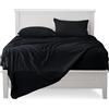 FARFALLAROSSA Lenzuola Una Piazza e Mezza Completo, Materiale 100% Puro Cotone, Lenzuola e 1 Federa da Letto, Biancheria da Letto, (Una piazza e mezza, Nero)