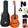 Pyle Chitarra Acustica 3/4, Tutto Legno con Accessori, Tracolla, Custodia, Plettri, Tuner, Chitarra per Principianti, Guitar