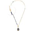 Jewels BY Leonardo Collana Clip & Mix Charlene 3 Pezzi Set in Acciaio Inox Dorato, Catena 50 cm, Bracciale 19 cm, Ciondolo 4 cm, Vetro, Perla e Blu Blu, Regalo per Le Donne, 025598