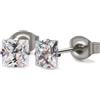 Limerencia G23 Orecchini in Puro Titanio per Uomo e Donna, Anallergici con Zirconi Cubici, Diamante per Ragazze e Adolescenti (6 mm, Clear White)