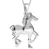 Goldene Hufeisen Ciondolo a forma di cavallo con catena, in vero argento 925, per ragazze e ragazzi, 38 cm, Argento sterling, Non pertinente.