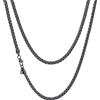 Richsteel 2/4/6MM Collana Uomo Donna a Maglie Veneziana in Acciaio Inossidabile, Catena Briolette Argento/Oro/Nero Lunghezza 35-76CM