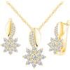 MICMIF Set di Collana e Orecchini Stella, Parure Gioielli in Argento 925 per Donna, Orecchini a Cerchio Zirconi a forma di Stella Collana con Catena 45cm, Gioielli per Mamma Fidanzata
