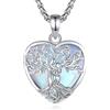 INFUSEU Collana Albero Della Vita Forma di Cuore Cristal Collane Cristallo Pietra di Luna Ciondolo Abbraccio Gioielli Ciondolo Yoga Fortunato Regalo per Le Donna Uomo