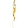 forme di Lucchetta - Cornetto Portafortuna con Tre Zaffiri | Ciondolo in Oro Giallo 14k, Charms e Ciondoli per Catenina (fino a 4mm) per Donna Ragazza