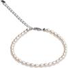 Secret & You Bracciale da donna di perle coltivate in acqua dolce bianche ovali 17,5 cm + 5 cm di lunghezza, Perla