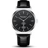 Sea Gull SEA-GULL 2022 Orologio Automatico da Uomo Con Piccola Lancetta dei Secondi, Cinturino in Pelle 6075, Quadrante Nero/Lunetta Argento