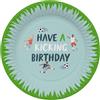 Folat 27568 Calcio Blu Verde Piatti - Fantastic Football - 23 cm - 8 pezzi - Decorazione da calcio per compleanno per bambini maschi e femmine