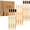 NINESPRING 12 Pezzi Spazzolino Bamboo,Spazzolino Denti Legno Biodegradabile,Spazzolini in bambù naturale al 100%,Senza BPA,Setole in Fibra di Carbone di Bambù Adatto Morbide per Adulti Bambini