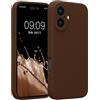 kwmobile Cover per iPhone 16 Custodia - Back Case per Smartphone in Silicone TPU - Protezione Gommata - Cioccolato Fondente