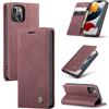 Ottcooed Cover per iPhone 13 Mini Custodia, Cover Pellicola a Libro Portafoglio in Pelle Porta Carte Protettiva Slot per Scheda Flip Case Wallet Case con iPhone 13 Mini, Rosso vino