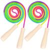 RUACDIQ Corda per saltare per bambini, 2 pezzi, 260 cm, regolabile, con manico in legno e corda per saltare arcobaleno, Skipping Rope Kids per bruciare i grassi e saltare esercizi e fitness