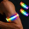 TNSLAND 2PCS Braccialetto LED Ricaricabile, Bracciale Riflettente Impermeabile USB, 7 Colori 3 Modalità Illuminazione, Regolabile Leggero, Braccialetto Luminoso Sicurezza Corsa, Ciclismo, Bambini Cani