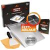 Grillart® Piastra Premium Plancha 30 x 40 cm, acciaio inox 4 mm, spatola, universale, induction, lavastoviglie, antiruggine