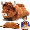 Omuyasi Peluche Ponderato Mucca delle Highland 2 kg - Giocattolo Sensoriale per Autismo e Ansia - Morbido Animali di Peluche Zavorrati, Weighted Highland Cow Plush