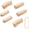 Toclsixz Set di 20 binari per ferrovie, rotaie dritte e curve formano una ferrovia rotonda in legno, per bambini dai 3 anni in su (20 pezzi)