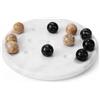 Radicaln Gioco da tavolo in marmo Tic Tac Toe da 25,4 cm nero e corallo fatto a mano per adulti giochi da tavolo per giochi notturni, giochi cerebrali ideali per tavolo