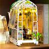 Azyvum Book Nook Casa Delle Bambole in Legno, Miniatura Fai Da Te, Modello di Casa Puzzle con Luci LED, Casa, Decorazione Scaffale, Regalo Di Vacanza für Erwachsene und Kinder (Casa Di Fiore Di Vacanza)
