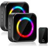 Pohicoo Campanello Senza Fili da Esterno Impermeabile, 400 m di Portata Campanello Wireless Doorbell con 63 Suonerie, Indicatori LED, 4 Volumi Selezionabili (2 ricevitori + 1 trasmettitore)