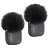 SUNMON Parabrezza per microfono per DJI Mic 3, 2 pezzi, copertura in pelliccia nera per microfono, filtro anti-pop per esterni, riduzione del rumore, coperture per microfono con parabrezza in