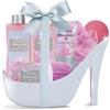 SPA LUXETIQUE Beauty Set per donne, 8PC Regalo Donna Compleanno, Fiore di ciliegio Profumo Spa con Gel Doccia, Regali San Valentino per Lei, Set Regalo per il Bagno, Regalo Festa della Mamma