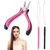 ASIRYVA 3 strumenti professionali per extension dei capelli, kit di pinze per extension per capelli, include 1 pinza e 2 infila-asole, mini strumento per extension per capelli per una facile estensione e