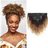 Dsoar 12 Pollici Afro Ricci Clip In Estensione dei Capelli 8pcs/set con 18 Clip 8A Capelli Umani Vergini 120 Grammi/Set(T1B-4-27#)