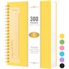 NIRMIRO Taccuino Bloc-notes B5, 300 Pagine, Spirale per la Scrittura, Rilegato con Fili, Spesso Blocco Note con Carta Rigata 100GSM, Copertina Rigida in PVC, 18,5 x 25,8 cm, Giallo
