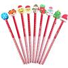 Chtuiklri 30 Pezzi Natale Matite per Cartoni Animati con Gomma Natalizi, 9 Stili con Alberi di Natale/Calze di Natale/Pupazzo di Neve/Alce/Fiocco di Neve, Pensierini natale, Gadget natale bambini