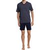 Schiesser Pigiama Corto da Uomo con Scollo a V, Blu Scuro_159617, 54