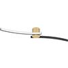 Eglo LED lampada da soffitto Aieta, luce soggiorno, illuminazione soffitto camera, plafoniera in metallo ottone spazzolato e plastica nera, bianco caldo, 13 x 72 cm
