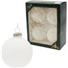 Dekohelden24 Lauschaer - Set di 4 palline per albero di Natale con fantasma, 8 cm, con corone argentate + 50 ganci rapidi in argento.