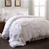 Lush Decor, Set Piumino Serena, 3 Pezzi, White, Queen