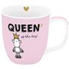 Sheepworld Tazza Queen of the day, piccola tazza da caffè con scritta, porcellana, 32 cl, regalo per lei, fidanzata, sorella, collega, 74725