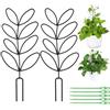 VOSSOT 2 pezzi di supporto per piante da appartamento, design foglie, supporto per piante da giardino, supporto per piante rampicanti, balcone e piante in vaso