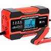 Aibeau Caricabatteria da auto da 10 A, 12 V/24 V, con schermo LCD, adatto per auto, camion, moto, tosaerba, barca, batterie marine
