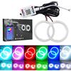 Qasim 1 paio da LED COB Fari Angel Eyes RGB Anello Halo 70MM per Auto da Moto DRL Spia Faro con Coperchio Controllo dell'APP mobile Bluetooth 12V DC