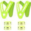 Infinity & Breathe Gilet di sicurezza per bambini, 2 pezzi, a forma di V, a 360°, con 4 fasce riflettenti, ad alta visibilità, per la scuola, lo sport, la corsa, la bicicletta